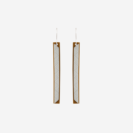 Tania Tupu Earrings - Weave Stick - Long - Mustard